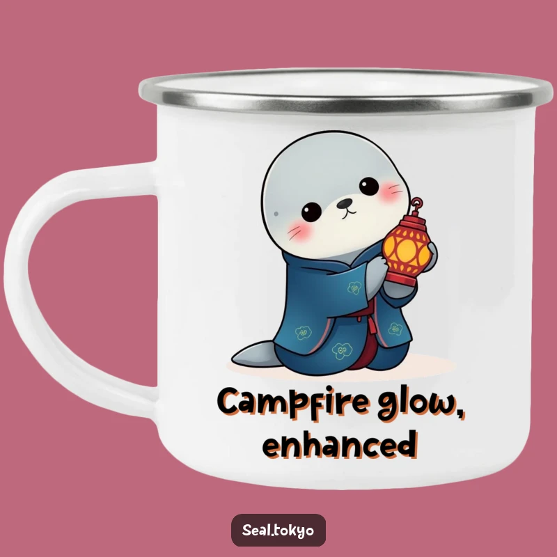 Funny Elegant Seal Lantern Camping Mug: Illuminate Your Adventures