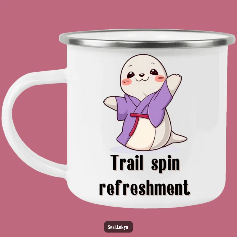 Funny Seal Spin Camping Mug: Durable Purple Kimono Seal, Go-To Funny Gift
