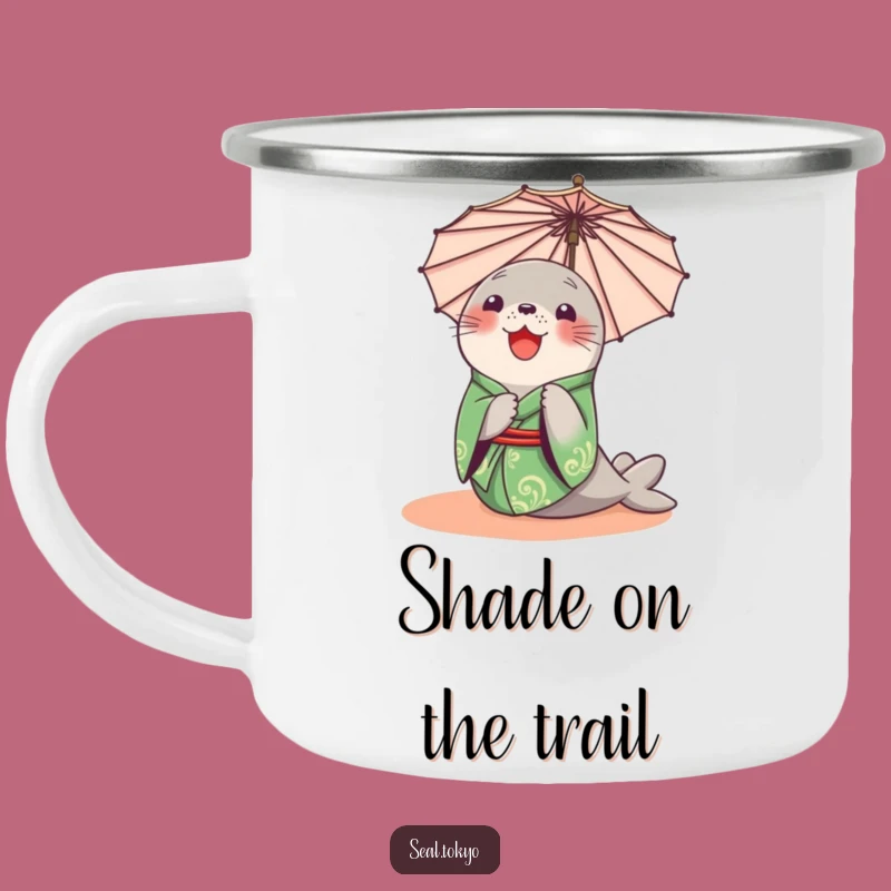 Funny Seal Peeking Camping Mug: Durable Green Kimono Seal, Go-To Funny Gift