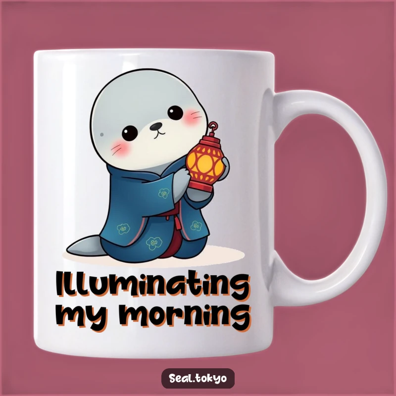 Funny Elegant Seal Lantern Mug: A Serene Gift for Thoughtful Souls