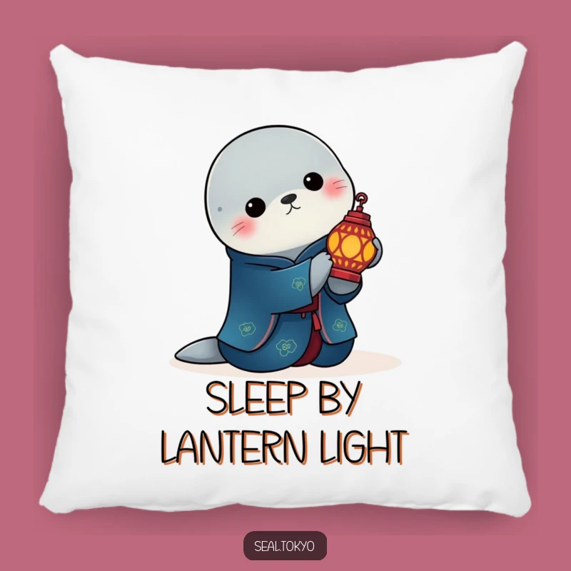 Funny Elegant Seal Lantern Pillow: Cozy Comfort with a Touch of Light