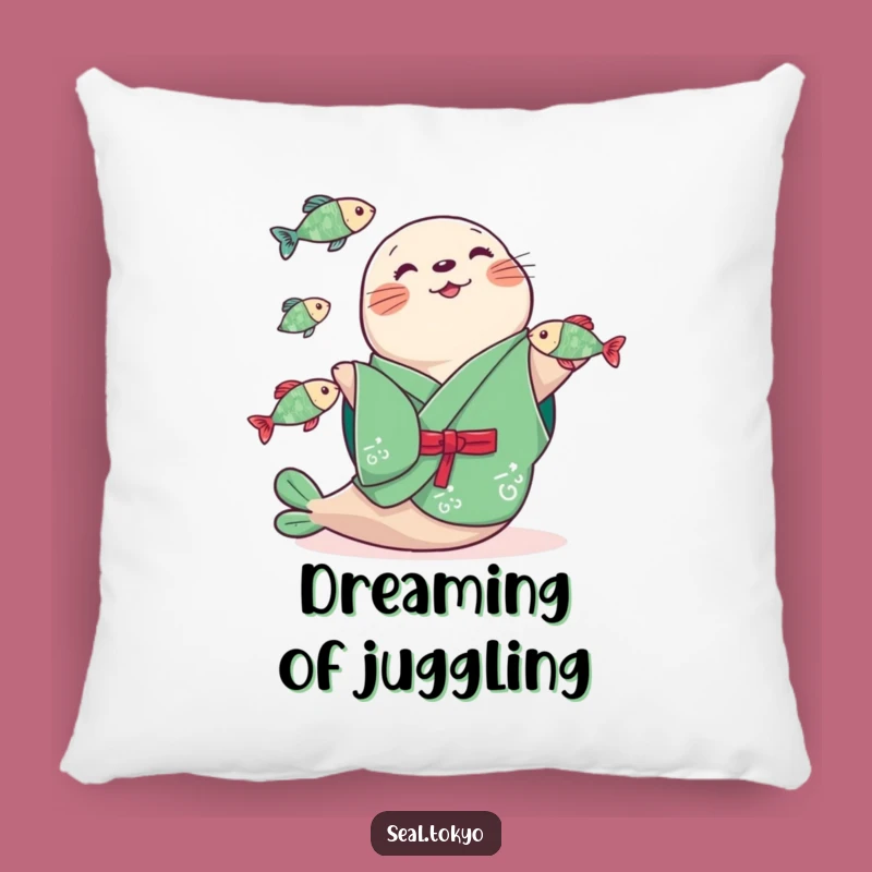 Funny Seal Juggling Fish Pillow: Cozy Comfort with a Hilarious Touch