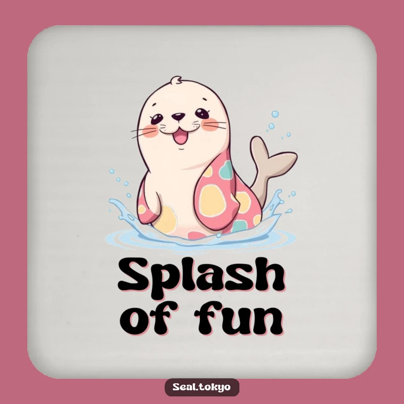 Funny Seal Splash Coaster: Protect Surfaces with Cute Kimono Seal Funny Gift