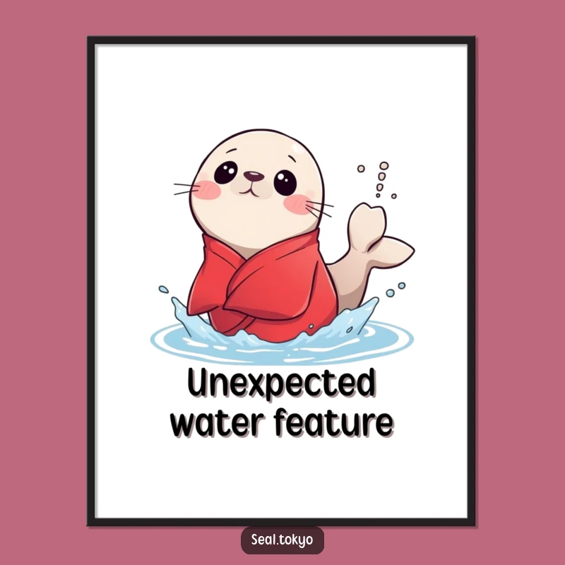 Funny Surprised Seal Splash Poster: Add Unexpected Humor to Your Space