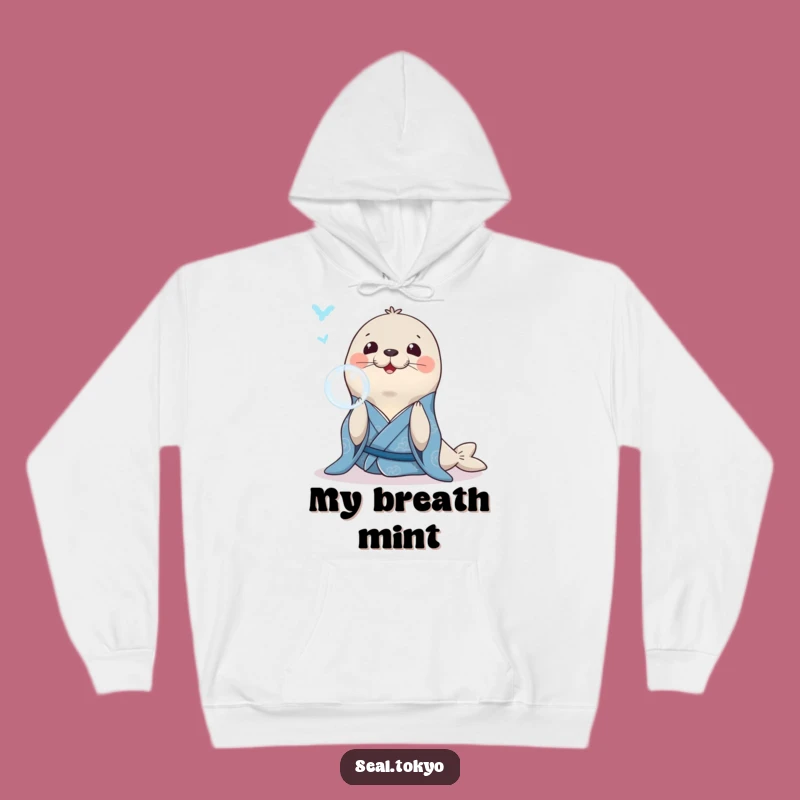 Funny Seal Bubble Hoodie: Cozy Blue Kimono Seal, Ideal Funny Gift for Comfort