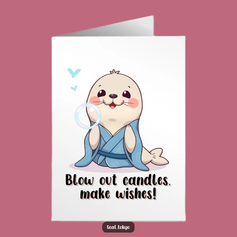 Free Printable Seal Birthday Card: Bubble Fun, Perfect Humorous DIY Gift