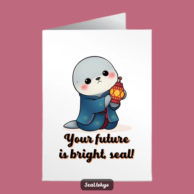 Free Printable Congrats Card: Elegant Seal Kimono Lantern - Sophisticated Downloadable Gift