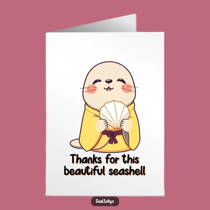 Free Printable Thank You Card: Curious Seal Kimono - Heartfelt Downloadable Gift