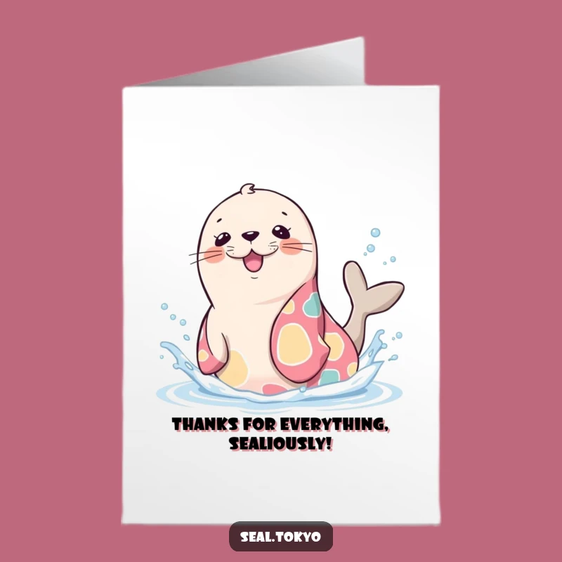 Free Printable Thank You Seal Card: Splashy Thanks, Funny DIY Gift