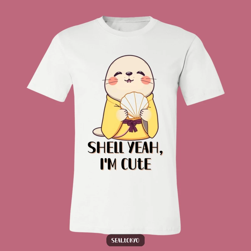 Funny Curious Seal Seashell T-Shirt: Wear a Touch of Whimsy