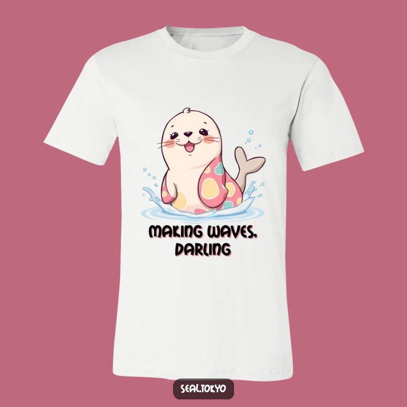 Funny Seal Splash T-Shirt: Cute Kimono Seal, Best Funny Gift for Animal Lovers