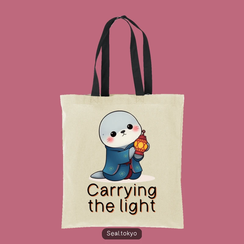 Funny Elegant Seal Lantern Tote Bag: Carry Light and Laughter