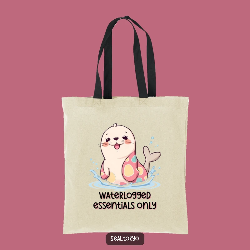 Funny Seal Splash Tote Bag: Cute Kimono Seal, Charming Funny Gift for Everyday